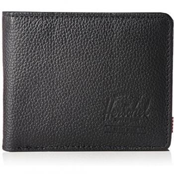 Herschel Hank + Coin Leather RFID Black Pebbled Leather