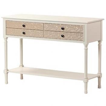 Consola Adda Home de MDF y pino en blanco y marrón, dimensiones 107x38x75 cm, ideal para entrada, salón o dormitorio