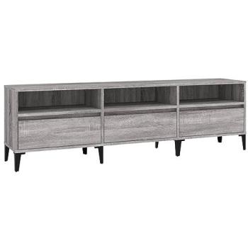 Mueble TV Multimedia Estantería Buffet para Televisión Comedor Salón Dormitorio Sonoma 150 x 30 x 44,5 cm Madera de Ingeniería Gris