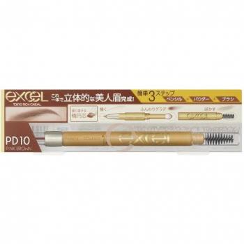 Excel Powder & Pencil Eyebrow EX - 0.4g - PD10 Pink Brown