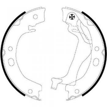 HELLA 8DA 355 050-741 Brake Shoe Set, parking brake - H9915