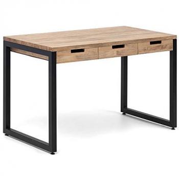 Mesa de Estudio iCub Strong Eco 1 Cajón Negro Madera Maciza Pino Acabado Vintage Estilo Industrial