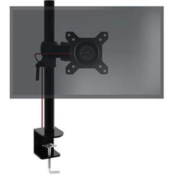 Duronic Single Monitor Arm Stand DM351X1 | PC Desk Mount | BLACK | Aluminium | Height Adjustable | For One 13-27 Inch LED LCD Screen | VESA 75/100 | 10kg Capacity | Tilt +15°/-15°,Swivel 180°,Rotate 360