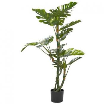 Planta Artificial Monstera en Maceta Moderna de Plástico Negro 135 cm para Interior