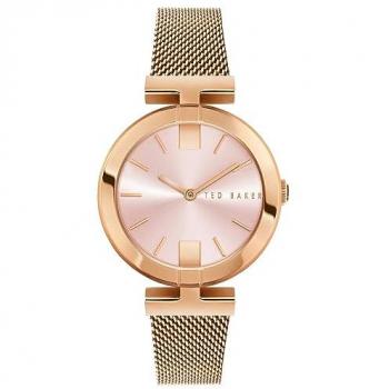 Ted Baker Ladies Rose Gold-Tone Stainless Steel Watch with Mineral Glass - Model BKPDaf2049I