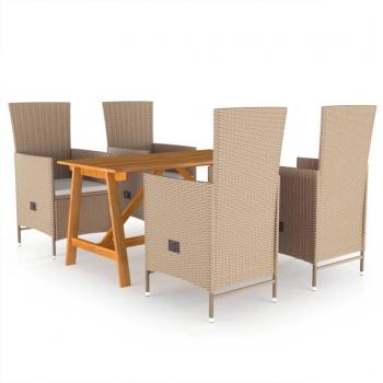 Beige 5-Piece Garden Dining Set