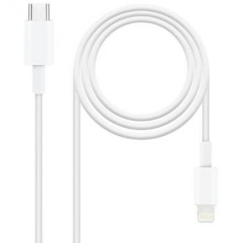 Nanocable 10.10.0601 Cable USB 2.0 Tipo-C a Lightning, Macho a Macho, 1m, Blanco