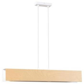 Lámpara de Suspensión Carlo, Acero con recubrimiento de polvo, Contrachapado, Blanco, 72x100x6 cm