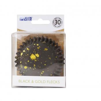 Cápsulas cupcakes PME - Manchas negras y doradas