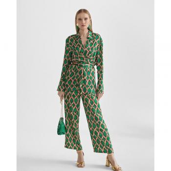 Pantalón culotte estampado verde-marrón de Lola Casademunt
