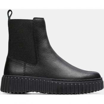 Clarks Torhill Maple Women's Chelsea Boots - Black Leather with Grooved Sole