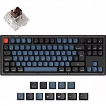 Keychron V3 QMK Teclado Mecánico Inalámbrico Fully Assembled Knob Frosted Black K Pro Brown ISO-ES RGB