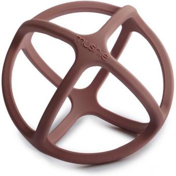 Mordedor de silicona bola Mushie rosa oscuro
