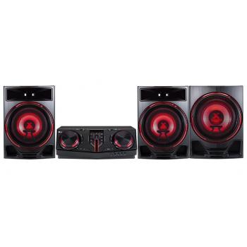 Minicadena LG CJ88 (2900 W, efectos DJ, Bluetooth, USB, Radio FM), color negro/rojo
