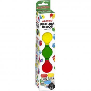 Alpino DD020105 Estuche de Pintura para Dedos, 5 Colores Surtidos, Botes de 40 ml