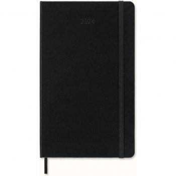 Agenda Moleskine 12 meses semana vista 2024 tapa dura large negro