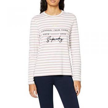 Superdry Summer Applique Top Camisa Manga Larga, Rosa