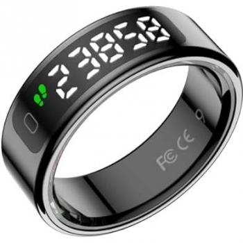 Anillo Inteligente Leotec Kör Mau - Monitor de Frecuencia Cardíaca, Oxígeno, Sueño y Estrés - Resistente al Agua 5ATM - Negro Talla 10