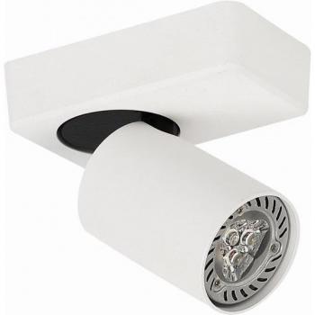 Foco moderno Federica Sand blanco y negro, 1 luz, aluminio, pantalla blanca, tipo de bombilla GU10