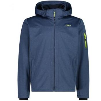 CMP Men's Softshell Jacket with Zip Hood - Blue Melange