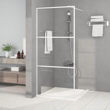 Mampara de ducha vidrio ESG transparente blanco 90x195 cm