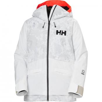 Helly Hansen Women's Powchaser 2.0 Ski Jacket - Grey Fog Snow Camo, Size Small