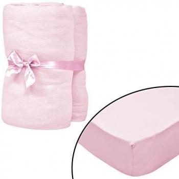 vidaXL 4x Sábanas Bajeras Cuna 40x80 cm Rosa Ropa de Cama de Bebé Infantil
