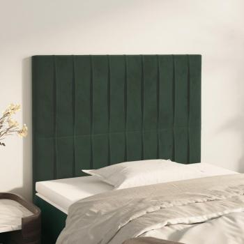 Cabeceros de terciopelo verde oscuro (2 unidades) 80x5x78/88 cm vidaXL