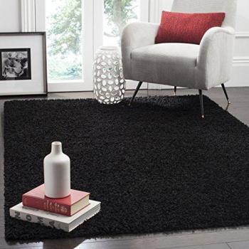 Safavieh Athens Black Shag Area Rug 5'1 x 7'6