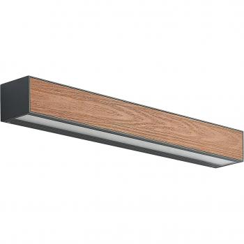 Aplique para exterior Arcchio Lengo, 50 cm, 2 luces, madera, CCT, LED moderno en marrón