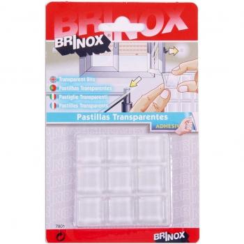 Brinox B78010H Pastillas protectoras adhesivas, Transparente, 20 x 20 mm, Set de 9 Piezas