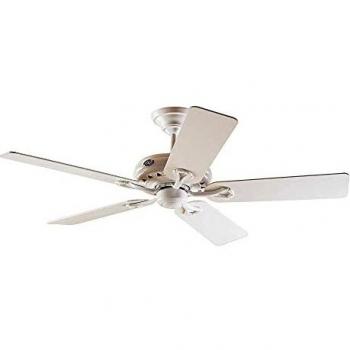 Ventilador de techo Hunter Savoy blanco, aspas reversibles blancas y roble, silencioso, 132cm