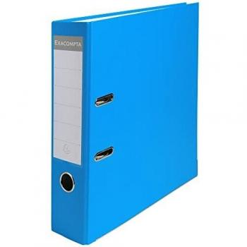 Exacompta 918412B - Archivador de palanca polipropileno, A4, Lomo 80mm, Azul Claro, 1 pieza
