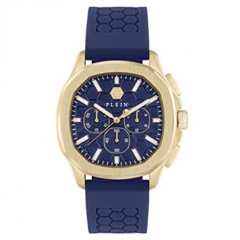 Philipp Plein Men's Chronograph Quartz Watch with Silicone Strap, Blue, One Size, Model PWSAA0323