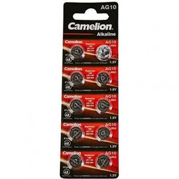 Pack de 10 Piles Alcalinas Camelion AG10/LR54/LR1130 sin Mercurio 1,5V