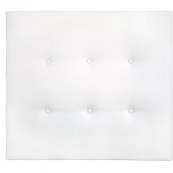 Cabecero Tapizado en Polipiel con Botones, Blanco - 160 x 80 cm