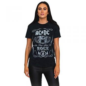 AC/DC Cannon Swig Dip Dye Black T-Shirt - XXL - 100% Cotton Jersey