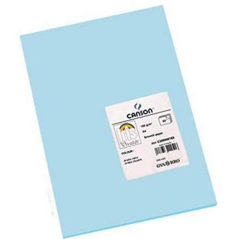 Cartulina Canson Iris A4, 185 gr, Azul Cielo - Paquete de 50 Hojas