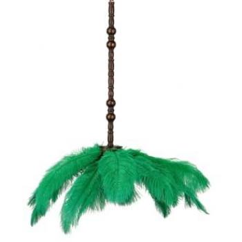 Lámpara de Techo Decorativa con Plumas Verdes 62x62x174 cm - Adda Home