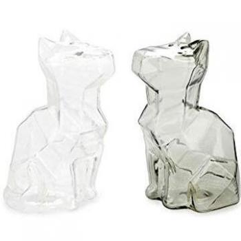 Balvi Set Sal & Pimienta Sphinx Color Transparente y Gris salero y pimentero en Forma de Gato Utensil