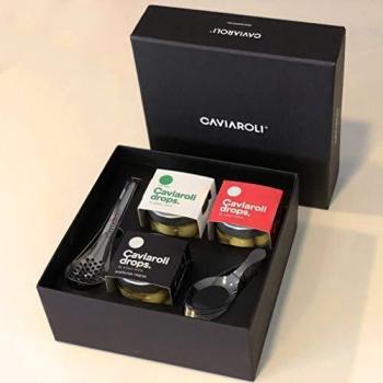 Caviaroli - Estuche Gourmet Drops - Pack con las 3 Variedades de Aceitunas Esferificadas de Albert Adriá