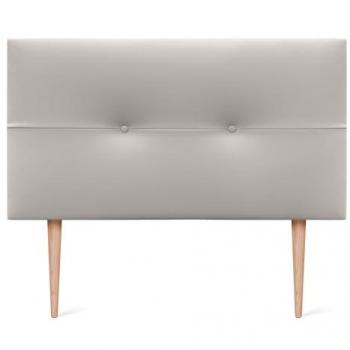 Cabecero de Cama Tapizado en Polipiel Blanco Hueso con Botones y Patas (110x105cm) AQUALINE Pro