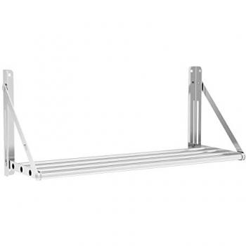 Estante de Pared Plegable de Acero Inoxidable - Diseño con Barras - 80 x 30 cm - Soporta hasta 40 kg