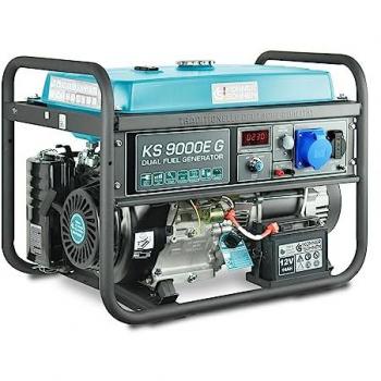 Generador de Gasolina y Gas KÖNNER & SÖHNEN KS 9000EG - 6500W, Arranque Manual/Eléctrico, AVR, Pantalla LED