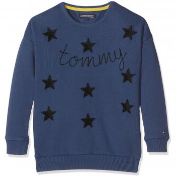Tommy Hilfiger D Star CN HWK L/S, Sudadera para Niñas, Azul