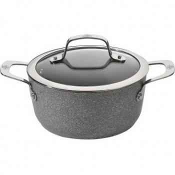 Olla Ballarini Salina Granitium de inducción con tapa y 2 asas - 4.7 litros, 24 cm