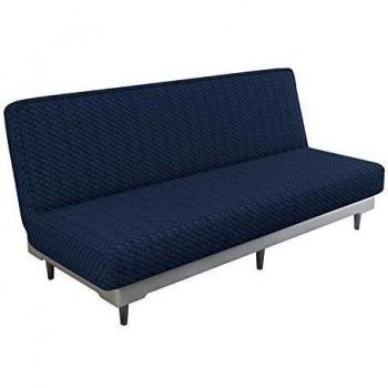 MAXIJIN Funda Elástica para Sofá Cama Funda para Sofá de Clic Clac 3 Plazas sin Brazos Protector de Muebles de Color Sólido para Sofá Plegable sin Reposabrazos