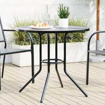 Mesa redonda para patio Antracita Ø 80x72,5 cm Acero pintado