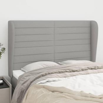 Cabecero con orejas de tela gris claro 147x23x118/128 cm vidaXL