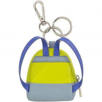 Monedero de mujer Dudu de piel con llavero, pequeño, diseño de mini mochila, cremallera, doble anillo y mosquetón